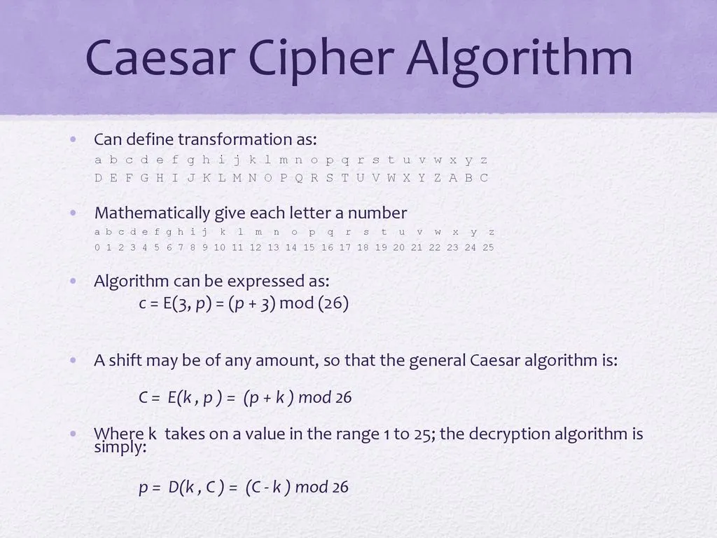 exemple caesar cipher algorithm